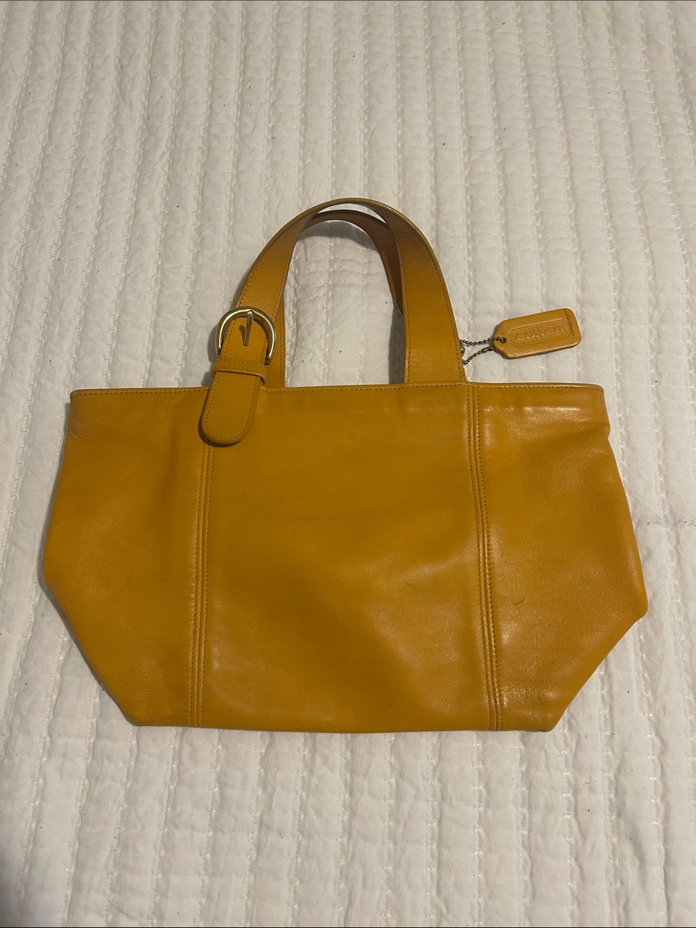 Coach Mustard Yellow Leather Tote